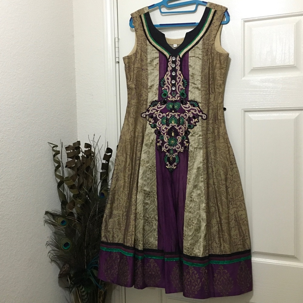 Purple Tan Anarkali